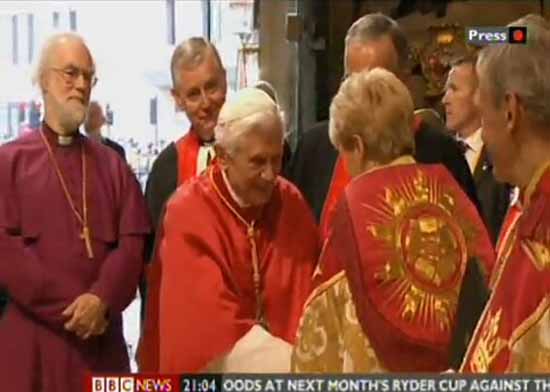 Pope greets woman priest