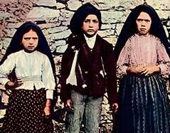 picture of Lucia, Jacinta, and Francisco - the seers of Fatima